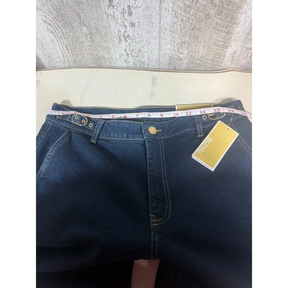 Michael Kors Selma Wide Leg Jeans Women’s 8 Overdyed Indigo Dark Wash NWT $125
